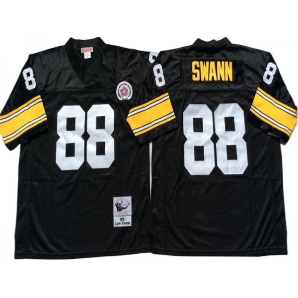 Pittsburgh Steelers #88 Lynn Swann 1975 Throwback Black Jersey