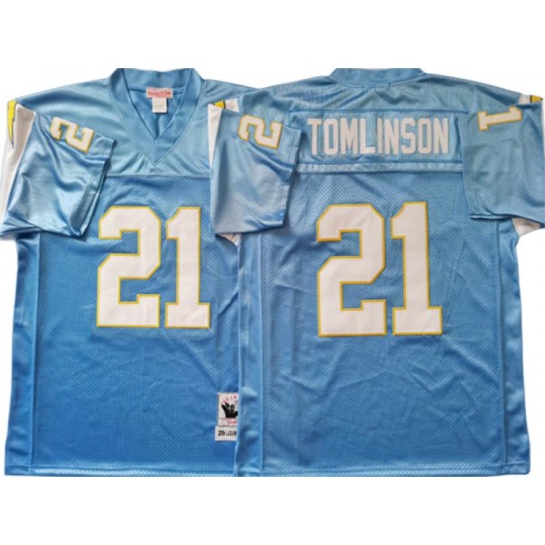 San Diego Chargers #21 Ladainian Tomlinson Throwback Powder Blue Jersey