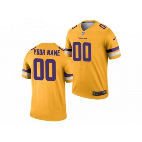 Minnesota Vikings #00 Gold Inverted Limited Custom Jersey