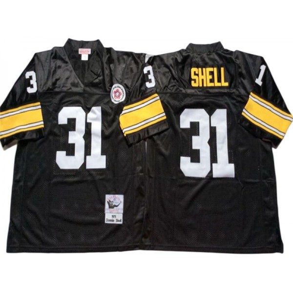 Pittsburgh Steelers #31 Donnie Shell Throwback Black Jersey