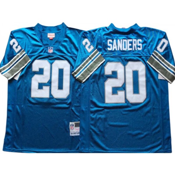 Detroit Lions #20 Barry Sanders 1996 Throwback Light Blue Jersey