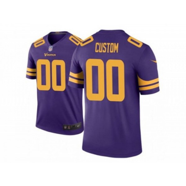 Minnesota Vikings #00 Purple Color Rush Limited Custom Jersey