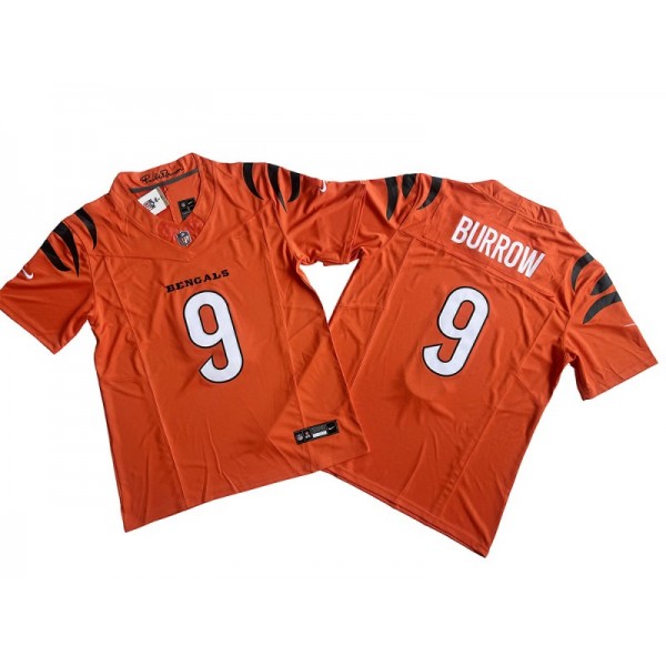 Cincinnati Bengals #9 Joe Burrow Orange Vapor F.U.S.E. Limited Jersey