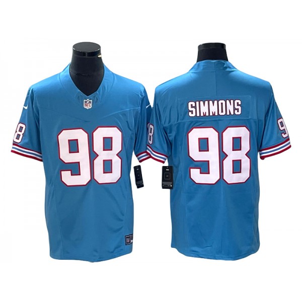 Tennessee Titans #98 Jeffery Simmons  Light Blue Throwback Vapor F.U.S.E. Limited Jersey