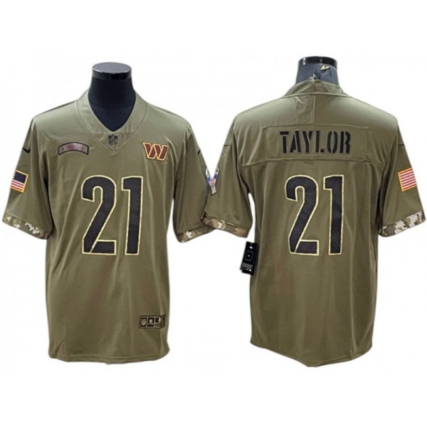 Washington Commanders #21 Sean Taylor Olive 2022 Salute To Service Vapor Limited Jersey