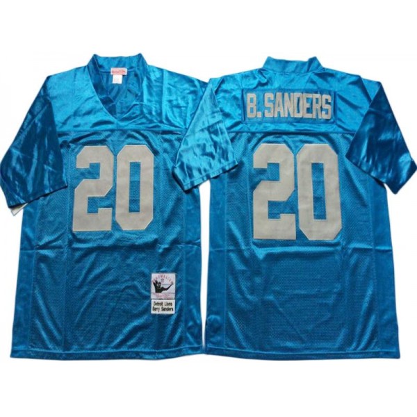 Detroit Lions #20 Barry Sanders 1994 Throwback Light Blue Jersey