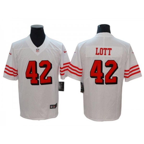 San Francisco 49ers #42 Ronnie Lott White Color Rush Vapor Limited Jersey