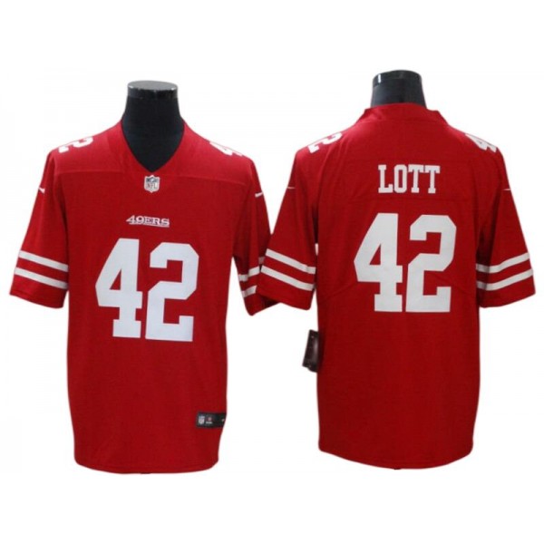 San Francisco 49ers #42 Ronnie Lott Red Vapor Limited Jersey