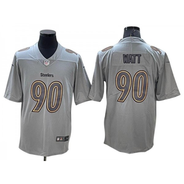 Pittsburgh Steelers #90 T.J. Watt Gray Atmosphere Fashion Limited Jersey