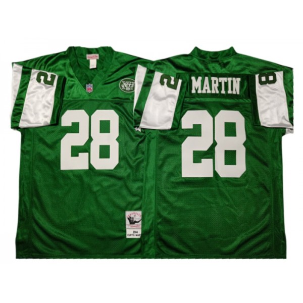 New York Jets #28 Curtis Martin 2004 Throwback Green Jersey