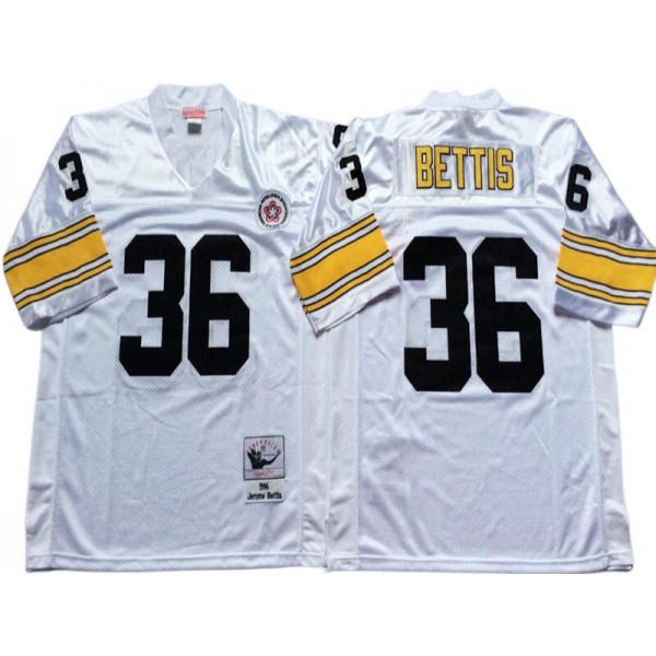 Pittsburgh Steelers #36 Jerome Bettis Throwback White Jersey