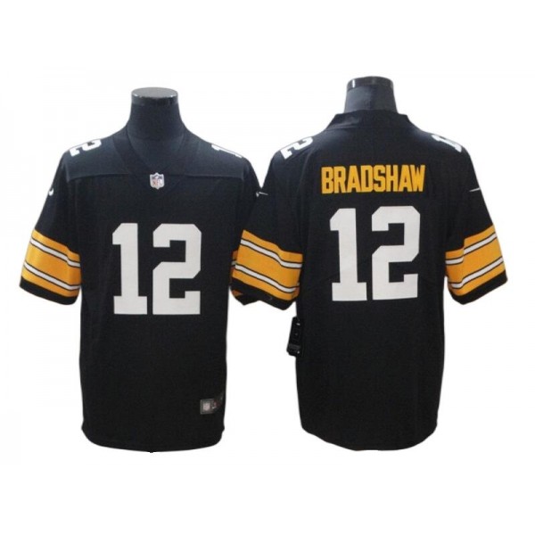 Pittsburgh Steelers #12 Terry Bradshaw Black Alternate Vapor Limited Jersey