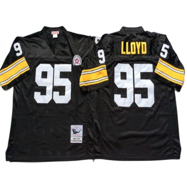 Pittsburgh Steelers #95 Greg Lloyd Throwback Black Jersey