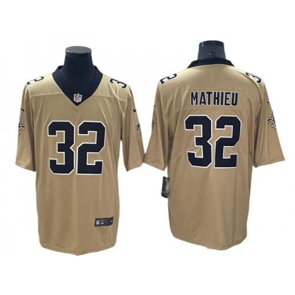 New Orleans Saints #32 Tyrann Mathieu Gold Inverted Limited Jersey