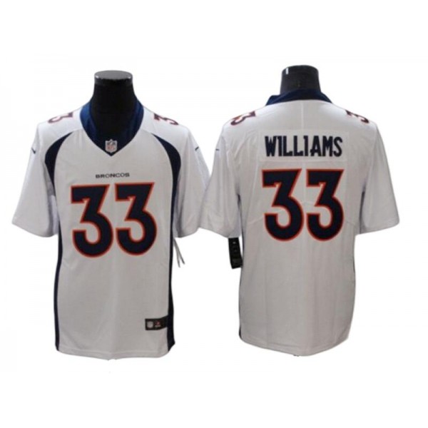 Denver Broncos #33 Javonte Williams White Vapor Limited Jersey