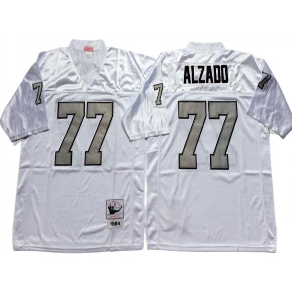 Raiders #77 Lyle Martin Alzado Throwback White/Silver Jersey