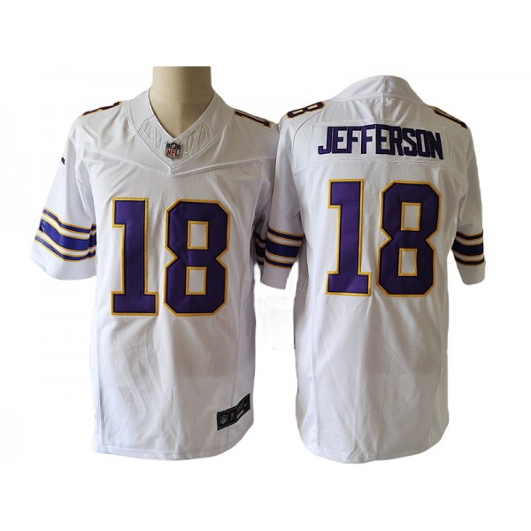 Minnesota Vikings #18 Justin Jefferson White Classic Vapor F.U.S.E. Limited Jersey