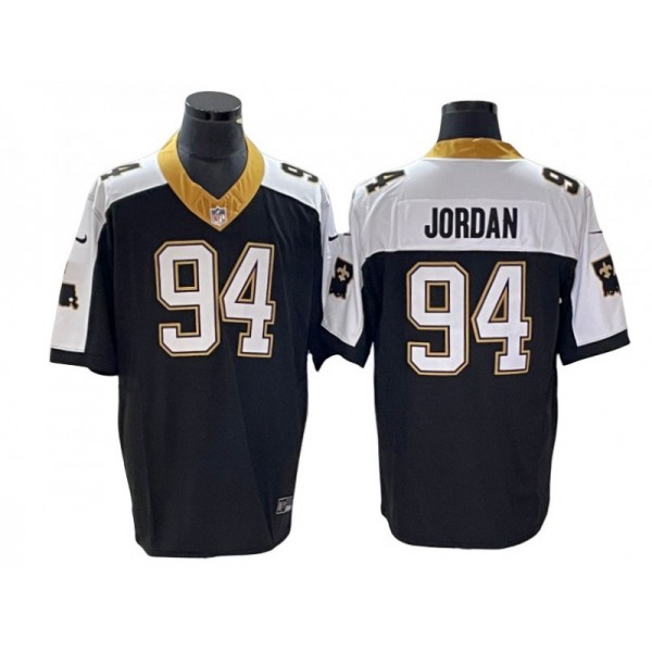 New Orleans Saints #94 Cameron Jordan Black Throwback Vapor F.U.S.E. Limited Jersey