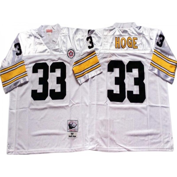 Pittsburgh Steelers #33 Merril Hoge Throwback White Jersey