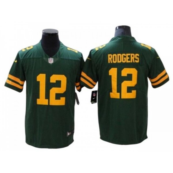 Green Bay Packers #12 Aaron Rodgers Green Alternate Vapor Limited Jersey