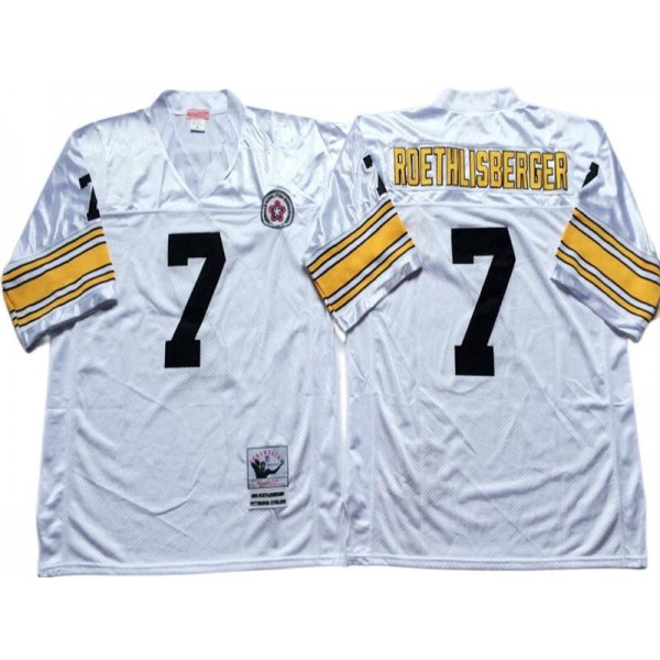 Pittsburgh Steelers #7 Ben Roethlisberger Throwback White Jersey