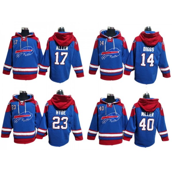 Buffalo Bills Royal Lace-Up Pullover Hoodie