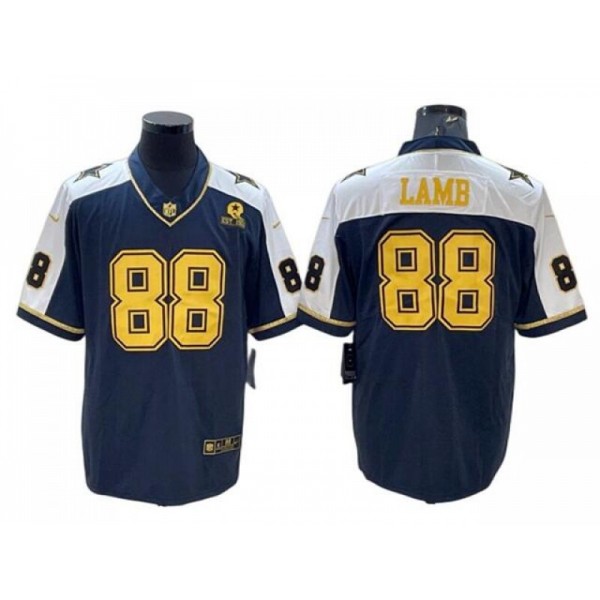 Dallas Cowboys #88 CeeDee Lamb Thanksgiving Blue Gold Vapor Limited Jersey