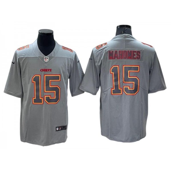 Kansas City Chiefs #15 Patrick Mahomes Gray Atmosphere Jersey