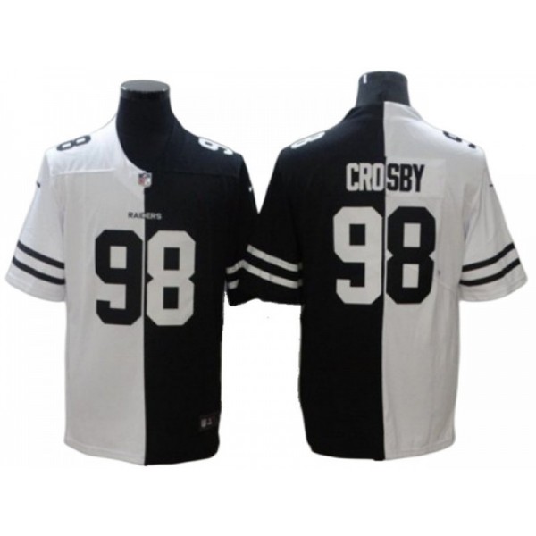 Las Vegas Raiders #98 Maxx Crosby Split White/Black Limited Jersey