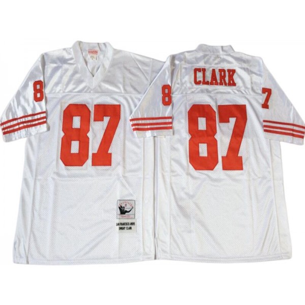 San Francisco 49ers #87 Dwight Clark White 1990 Throwback Jersey