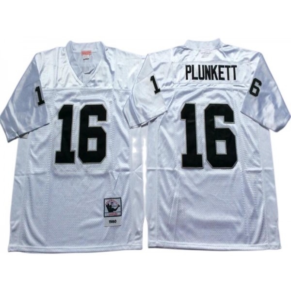 Raiders #16 Jim Plunkett Throwback White Jersey