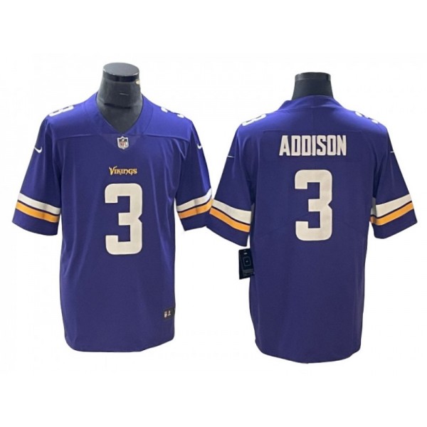 Minnesota Vikings #3 Jordan Addison Purple Vapor Limited Jersey