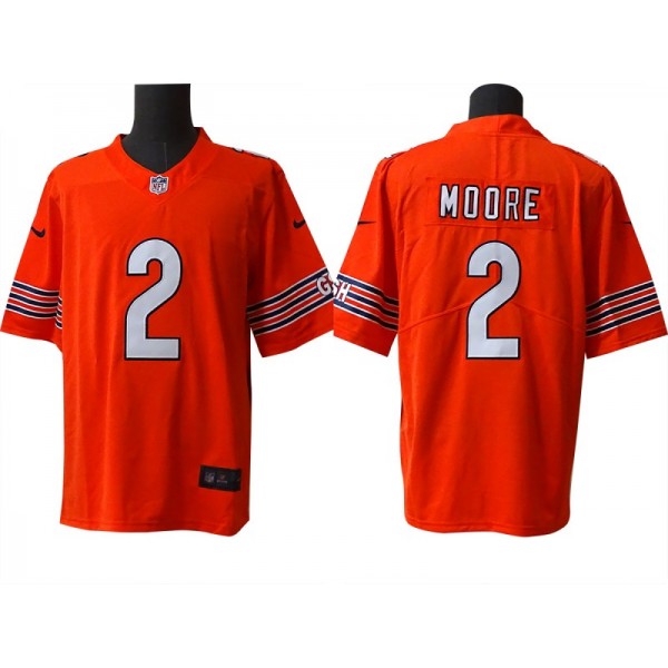 Chicago Bears #2 D.J. Moore Orange Vapor Limited Jersey