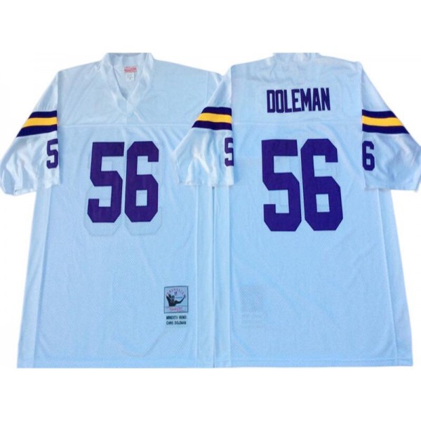 Minnesota Vikings #56 Chris Doleman Throwback White Jersey