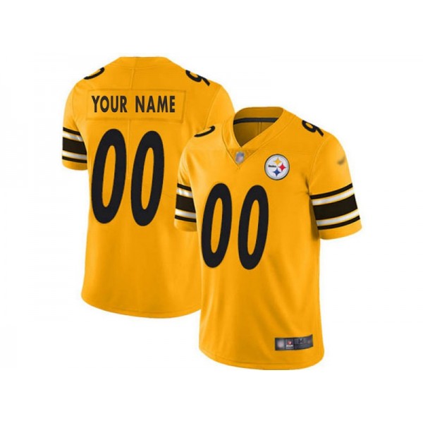 Pittsburgh Steelers #00 Gold Vapor Limited Inverted Custom Jersey