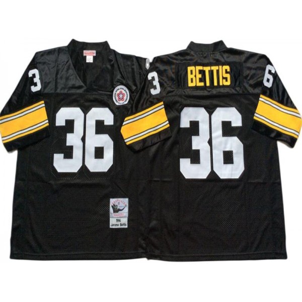 Pittsburgh Steelers #36 Jerome Bettis Throwback Black Jersey