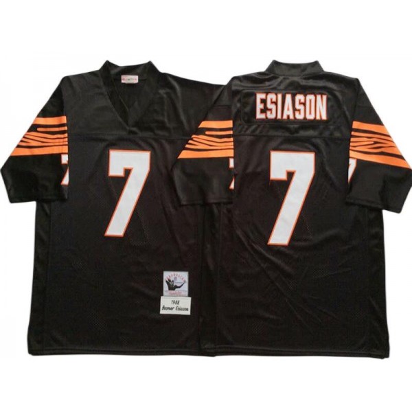 Cincinnati Bengals #7 Boomer Esiason Black Throwback Jersey