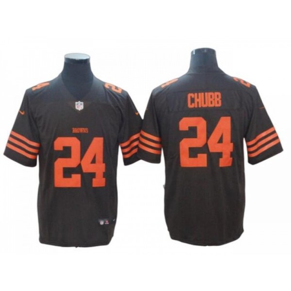 Cleveland Browns #24 Nick Chubb Alternate Brown Vapor Limited Jersey