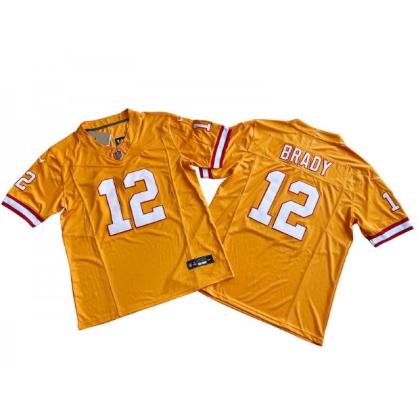 Tampa Bay Buccaneers #12 Tom Brady Orange Throwback Vapor F.U.S.E. Limited Jersey