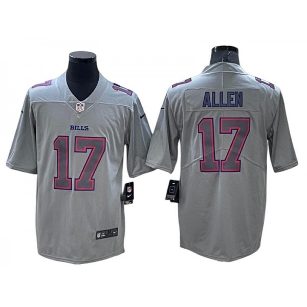 Buffalo Bills #17 Josh Allen Gray Atmosphere Limited Jersey