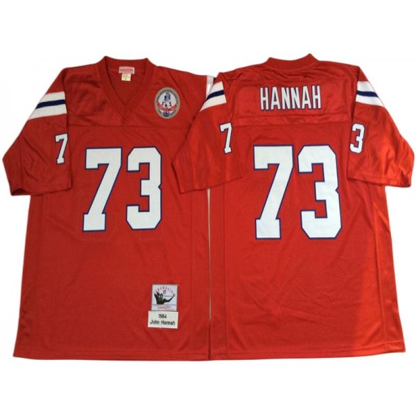 New England Patriots #73 John Hannah 1984 Throwback Red Jersey