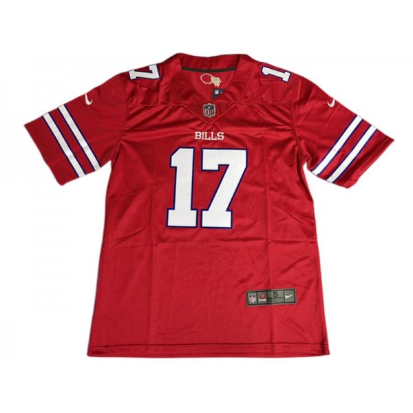 Buffalo Bills #17 Josh Allen Red Color Rush Vapor Limited Jersey