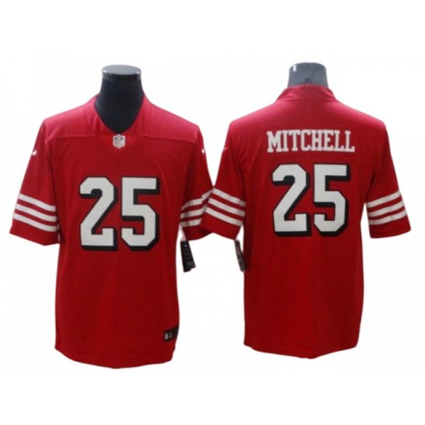 San Francisco 49ers #25 Elijah Mitchell Red Color Rush Vapor Limited Jersey