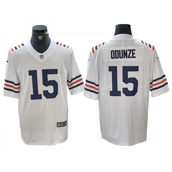 Chicago Bears #15 Rome Odunze White Alternate Classic Vapor Limited Jersey