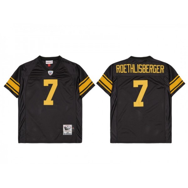 Pittsburgh Steelers #7 Ben Roethlisberger Black 2008 Throwback Jersey