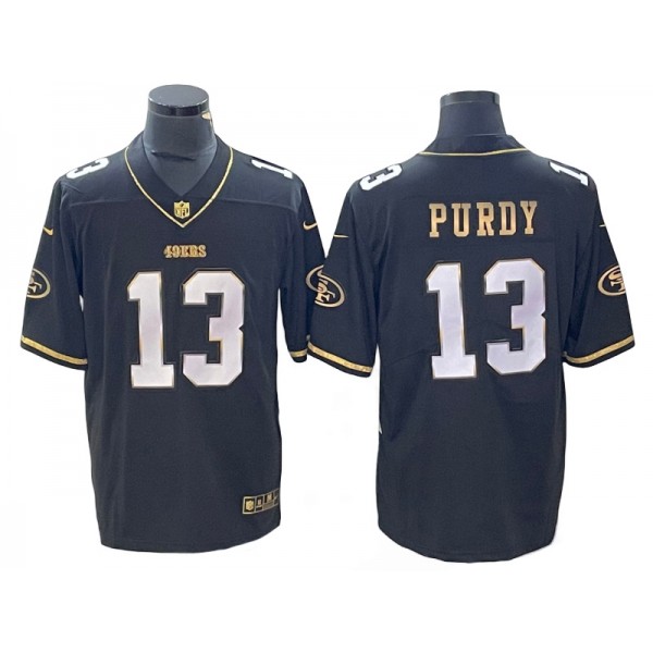 San Francisco 49ers #13 Brock Purdy Black Gold Vapor Limited Jersey