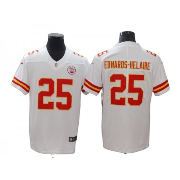 Kansas City Chiefs #25 Clyde Edwards-Helaire White Vapor Limited Jersey