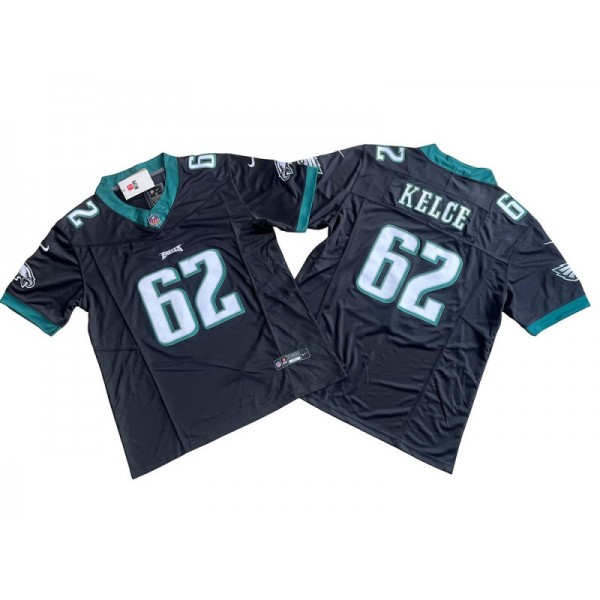 Philadelphia Eagles #62 Jason Kelce Black Vapor F.U.S.E. Limited Jersey