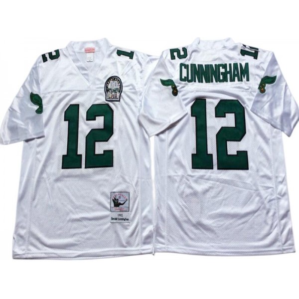 Philadelphia Eagles #12 Randall Cunningham 1992 Throwback White Jersey