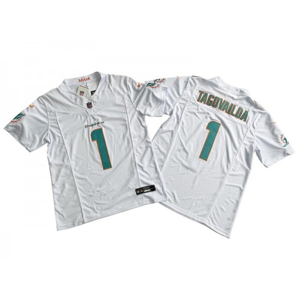 Miami Dolphins #1 Tua Tagovailoa White Vapor F.U.S.E. Limited Jersey